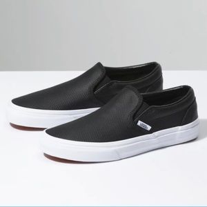 Black leather Vans